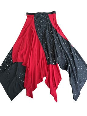 Body Wrappers Womens Skirt Size Medium Red Black Glitter Dance Fashion Costume